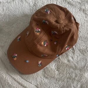 Rifle Paper Co. Tan Cap with Floral Embroidery
